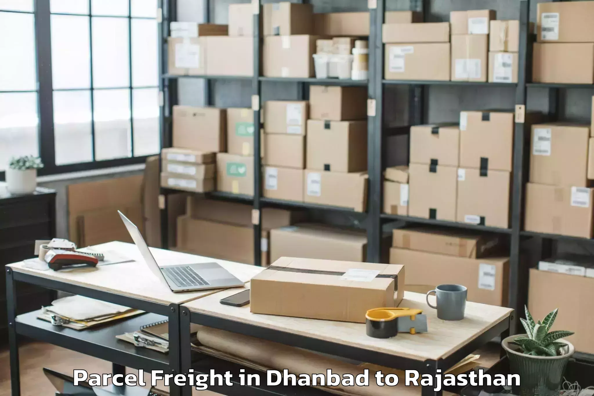 Book Dhanbad to Gangapur Bhilwara Parcel Freight Online